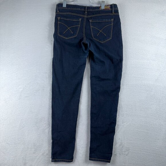 2 BWU Skinny Jeans Super Low Rise Embroidered Pockets Womens Blue Size 11 - Picture 2 of 11